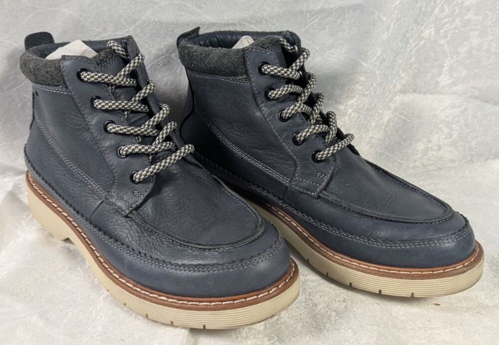 Clarks Korik Rise GTX Womens 6M Navy Leather Gore-Tex Waterproof Ankle Boots - Picture 4 of 8